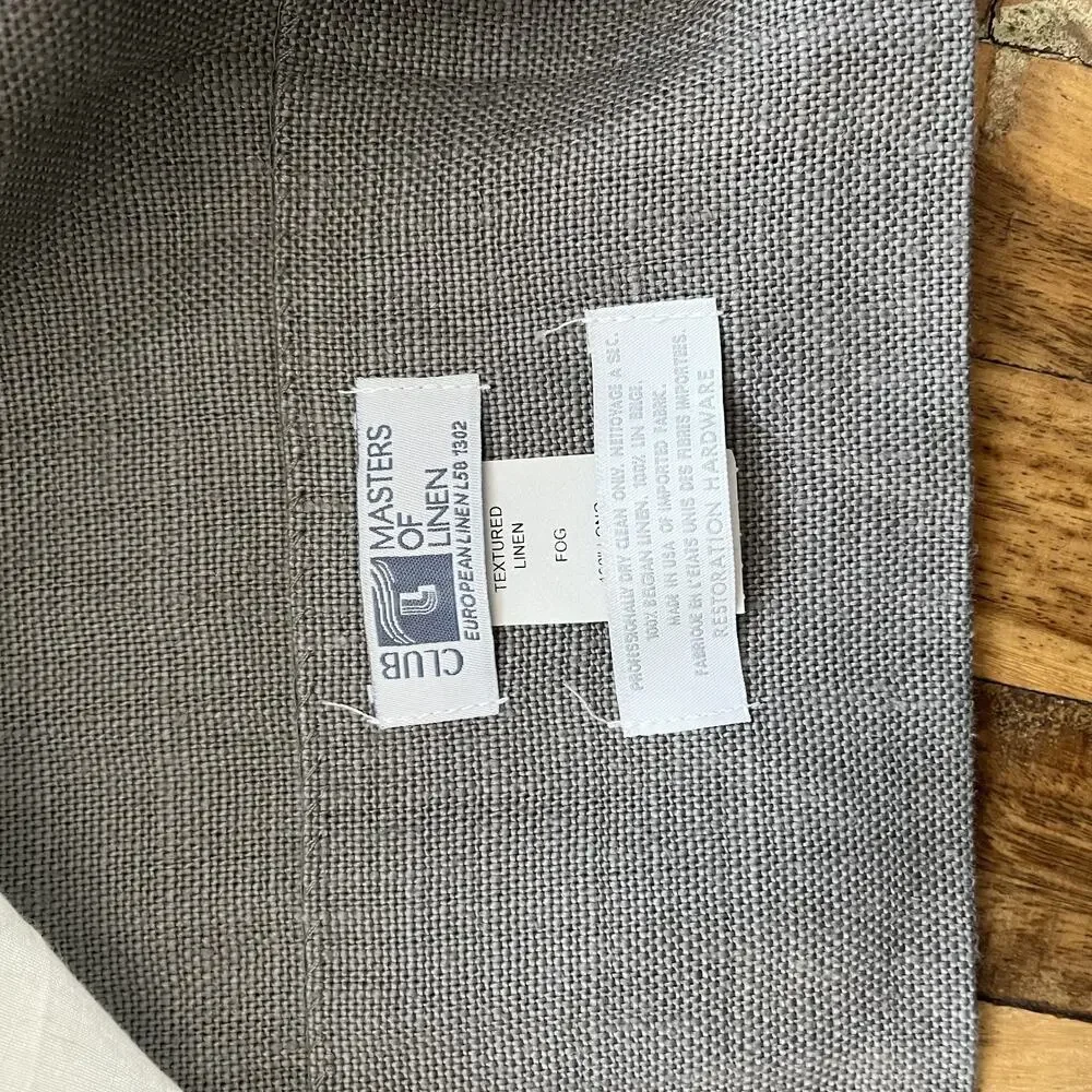 Restoration Hardware Textured European Linen Drape Curtain Panel 48.5x120